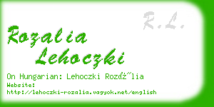 rozalia lehoczki business card